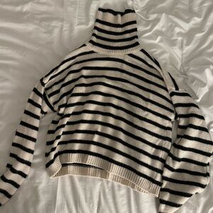 The LULU (Italian Brand) Breton Stripe Turtleneck Knit